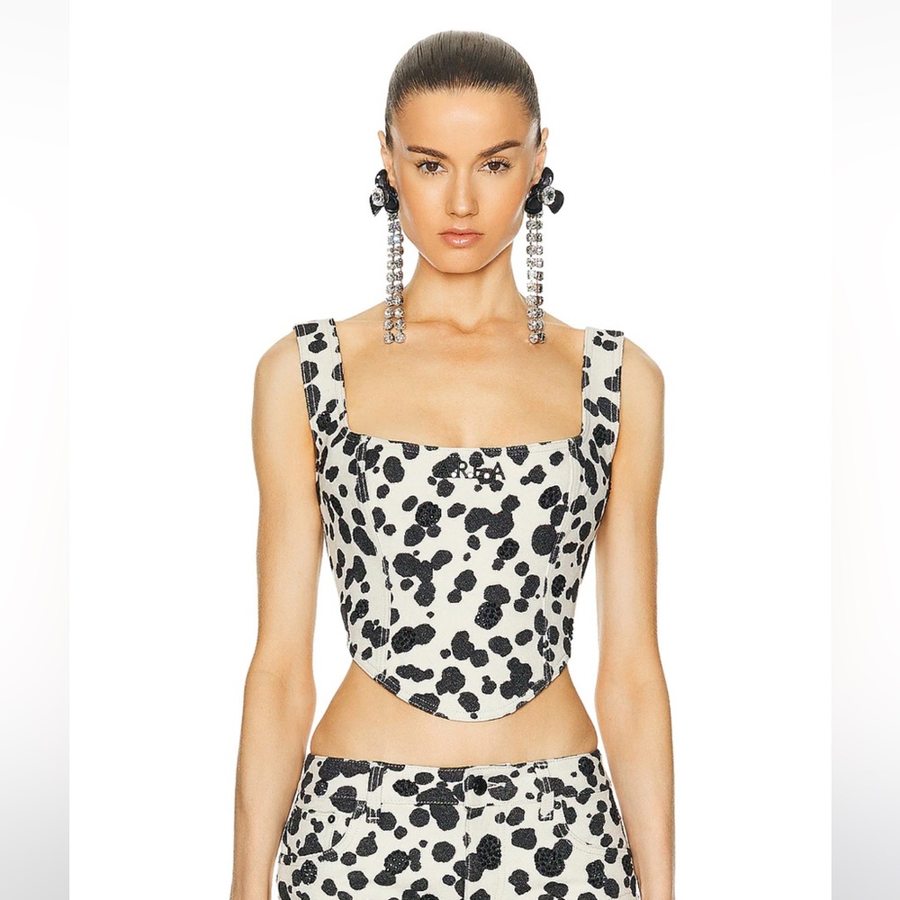 Area Dalmatian denim top